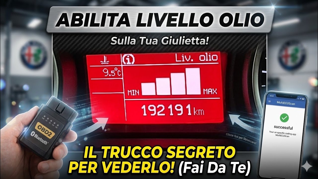 Abilitare menù livello olio su Alfa Romeo Giulietta, livello olio Matrix Giulietta, menu segreto oil