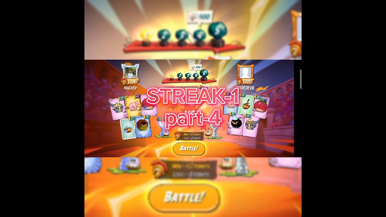 ARENA BATTLE STREAK-1;Part-4 ||Angry Bird 2 Winning full STREAK Video-2 ||
