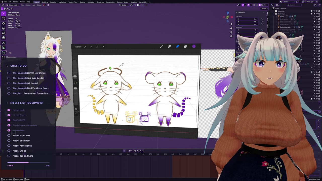 Continuing to work on 2.0 in Blender! !lurk