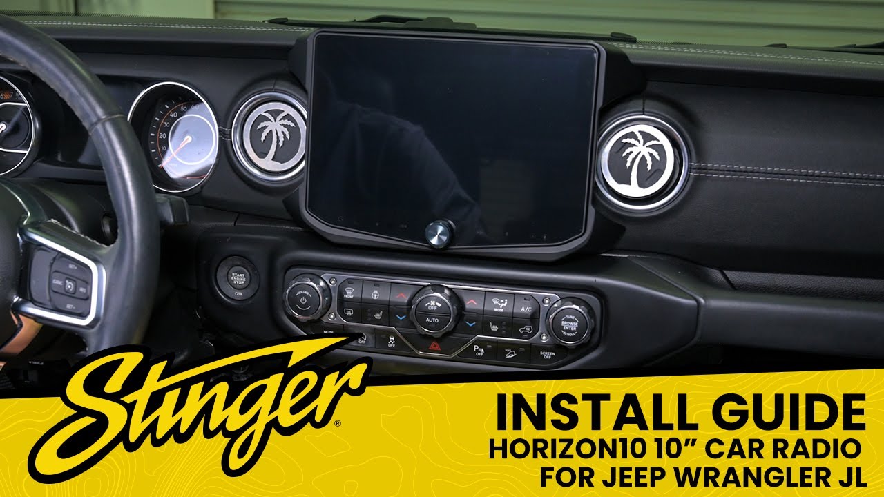 Установка: HORIZON10 Jeep Wrangler JL (2018-2023)/Gladiator JT (2020-2023) 10-дюймовый интегриров...