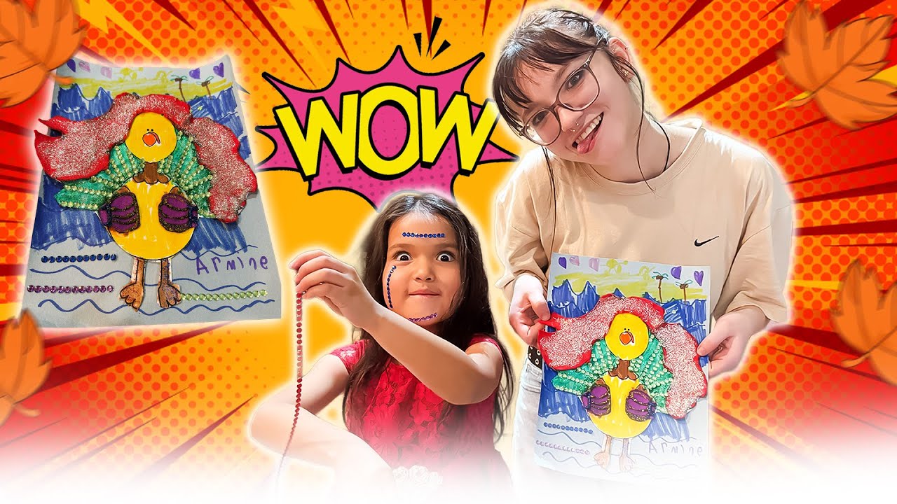 Armine disguised Her Turkey Into ARIEL!  DIY 🧜‍♀️ Little Mermaid Craft and Disguised Turkey Ideas
