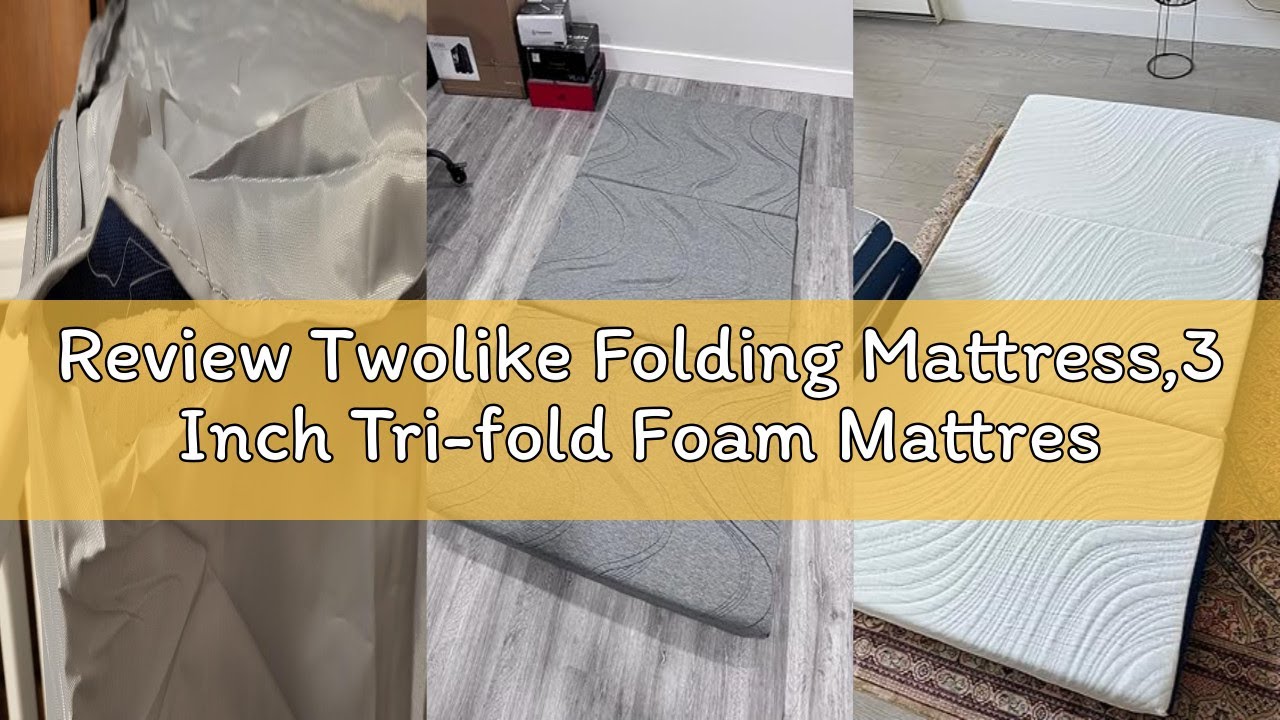 Review Twolike Folding Mattress,3 Inch Tri-fold Foam Mattress with Breathable and Washable Cover,Ski