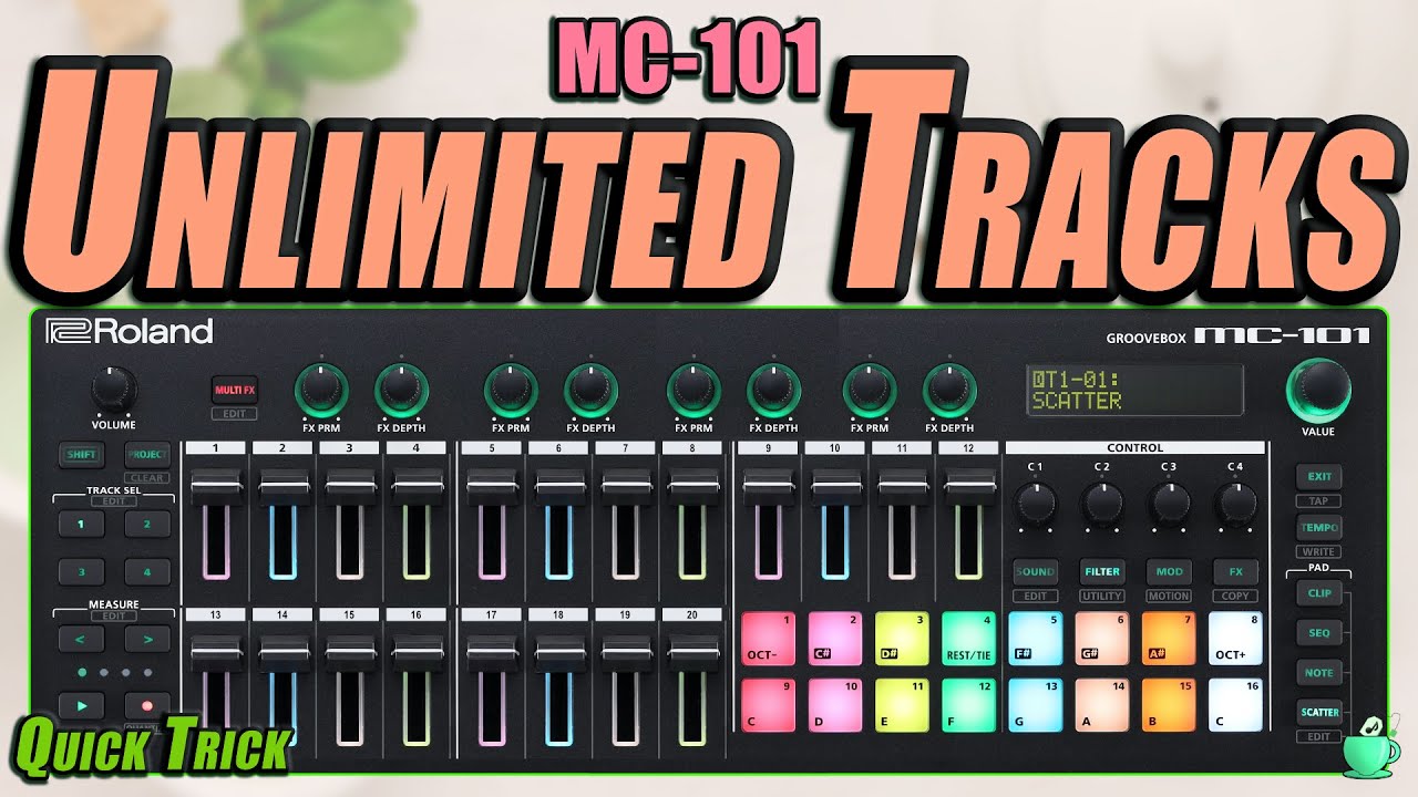 Roland MC-101 : Unlimited Tracks // Use more than 4 Tracks!