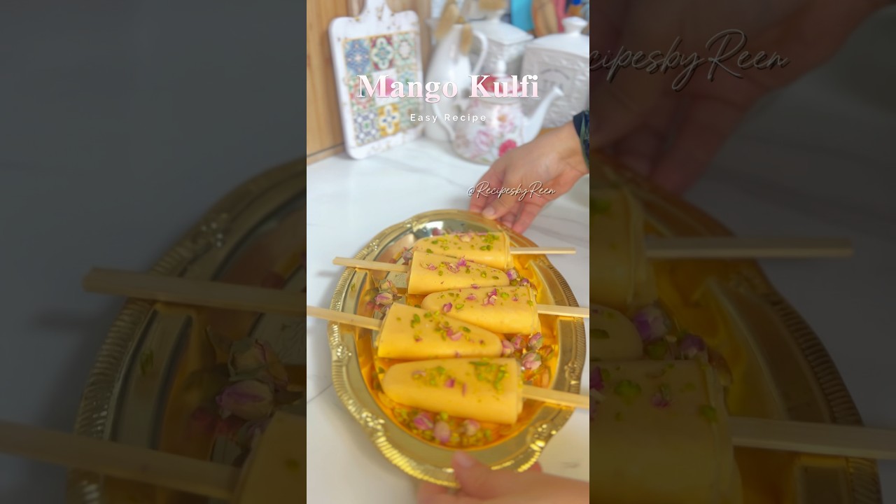 Easy, no cook Mango Kulfi at home. #mangokulfi #mangokulfirecipe #kulfirecipe