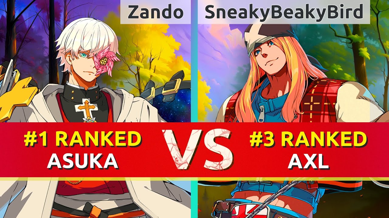 GGST ▰ Zando (#1 Ranked Asuka) vs SneakyBeakyBird (#3 Ranked Axl). High Level Gameplay