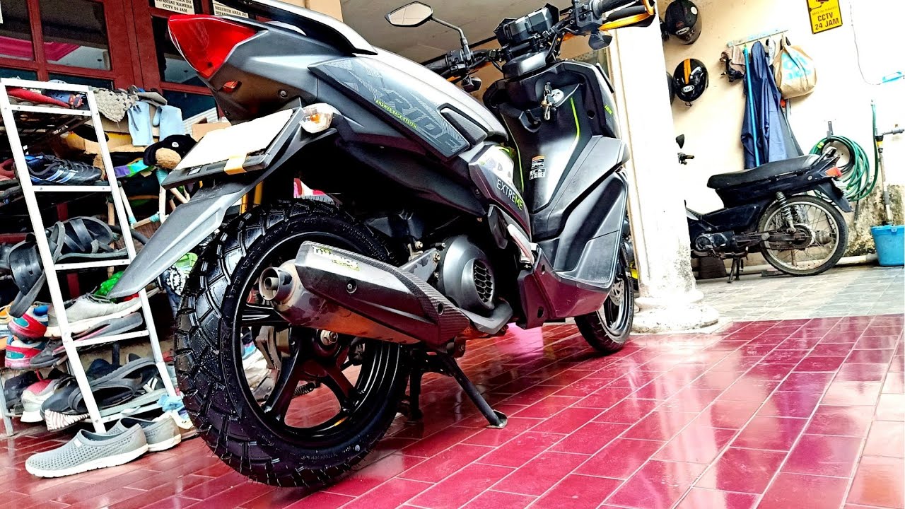 GANTI BAN BELAKANG TUBELESS DUAL PURPOSE FDR HOVER 100/80 R14 PASANG DI MOTOR YAMAHA X-RIDE 125cc