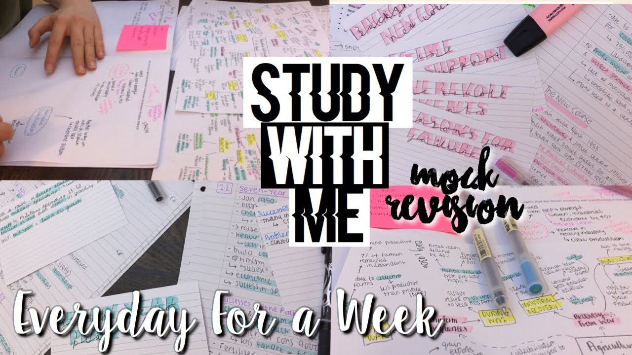 WEEK OF MOCK REVISION / STUDY WITH ME EVERY DAY FOR A WEEK