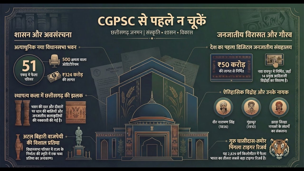 CGPSC 2026 विरासत, शासन और विकास ,छत्तीसगढ़ जनमन (november) #cgpsc #exampreparation #statepsc #cg