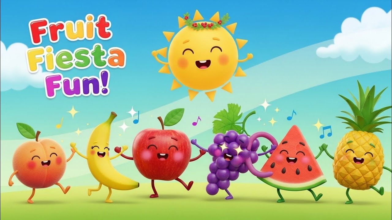 نشيد الفواكه اللذيذة للأطفال 🍎🍌 أغنية تعليم أسماء الفواكه مع الحركات