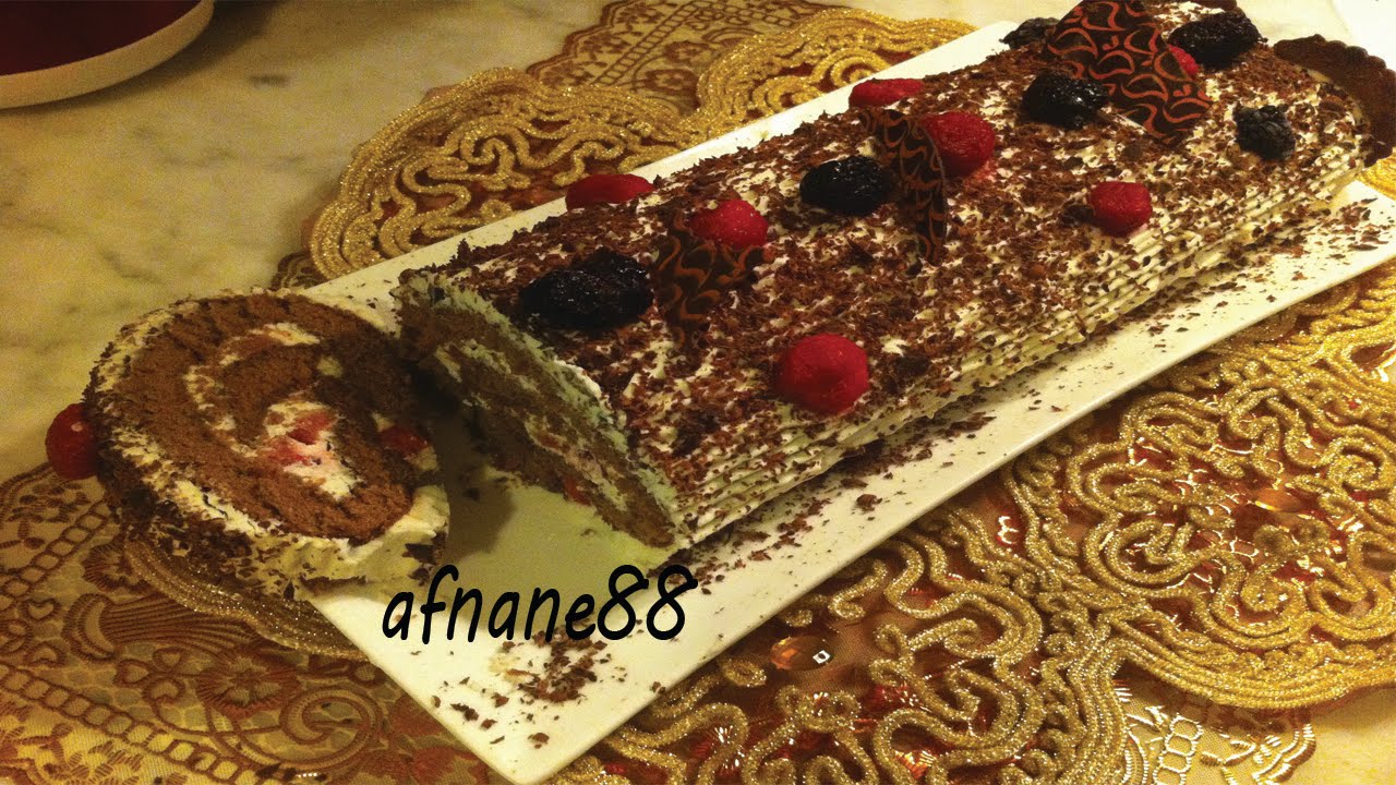 كيك رولي بالفراولة و الماسكربون لذيذ  gâteau roulé au mascarpone