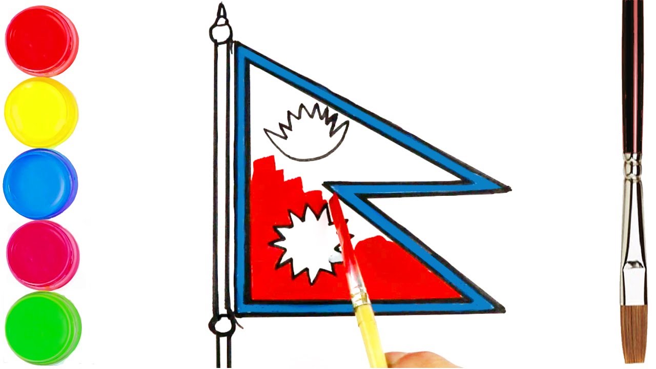 Draw a National Flag of Nepal || नेपालको राष्ट्रीय झण्डा