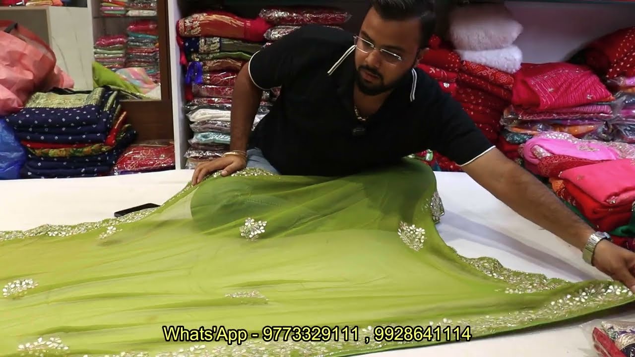 🔥हल्की-फुल्की शिफॉन पार्टी वियर जयपुरी साड़ियां | Latest Jaipuri Chiffon Sarees 2025