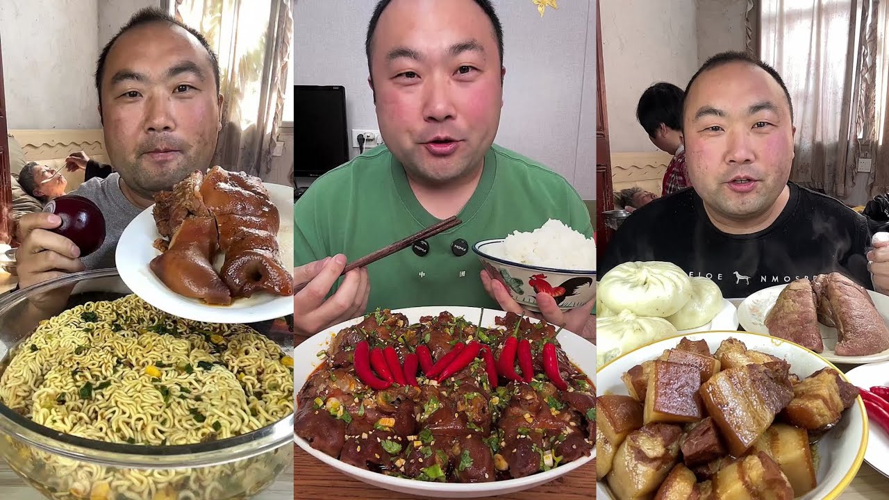 Yummy 446 Eat Chicken 🍗🍗, Meat ,Noodles Pepper ..#eatingshow #yummyfood   #mukbang