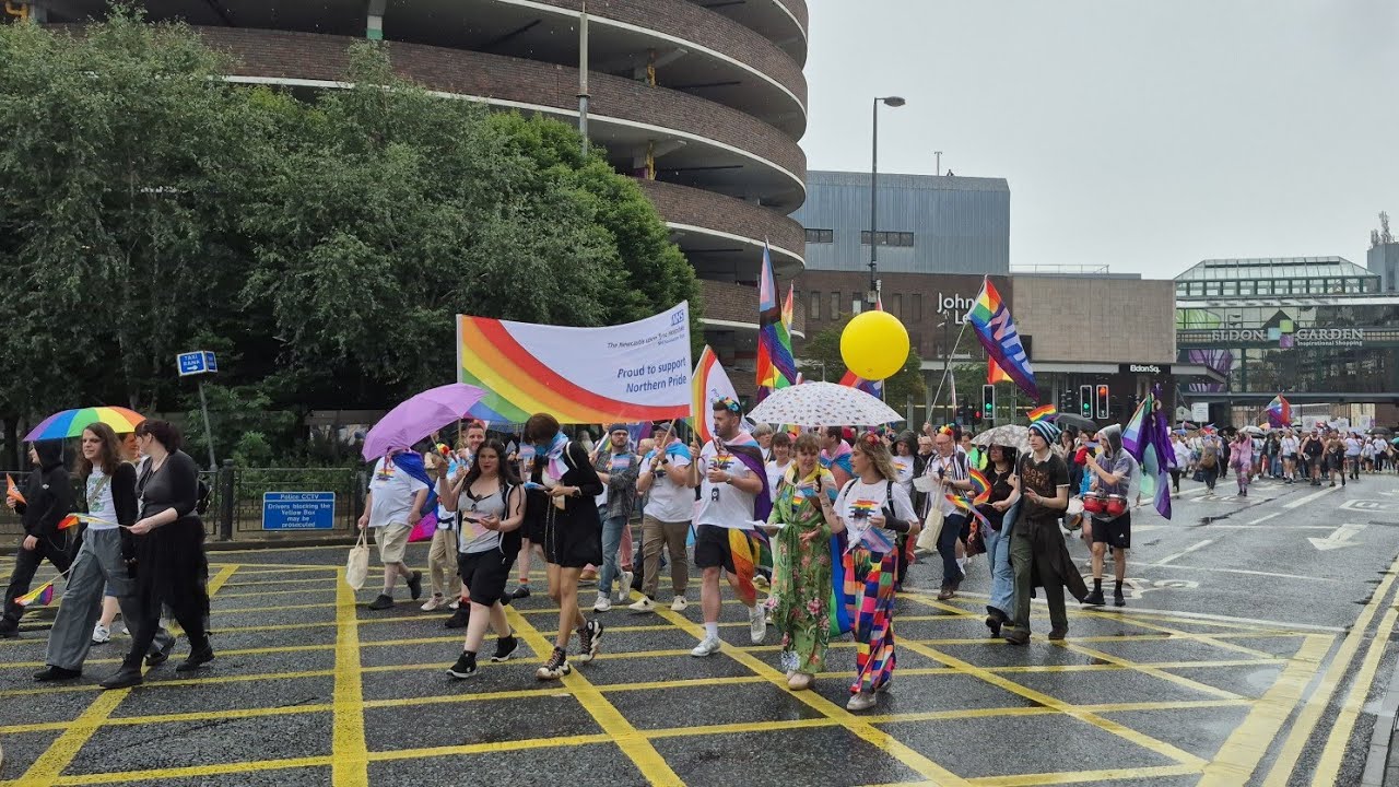 Northern Pride Parade 2025 Passing Newcastle Haymarket 🏳️‍🌈