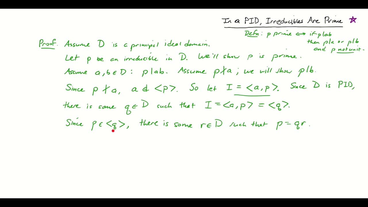 FLOW In a PID Irreducibles Are Prime