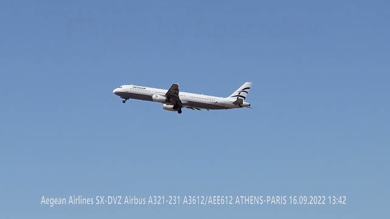 Aegean Airlines SX-DVZ Airbus A321-231 A3612/AEE612 ATHENS-PARIS 16.09.2022 13:42