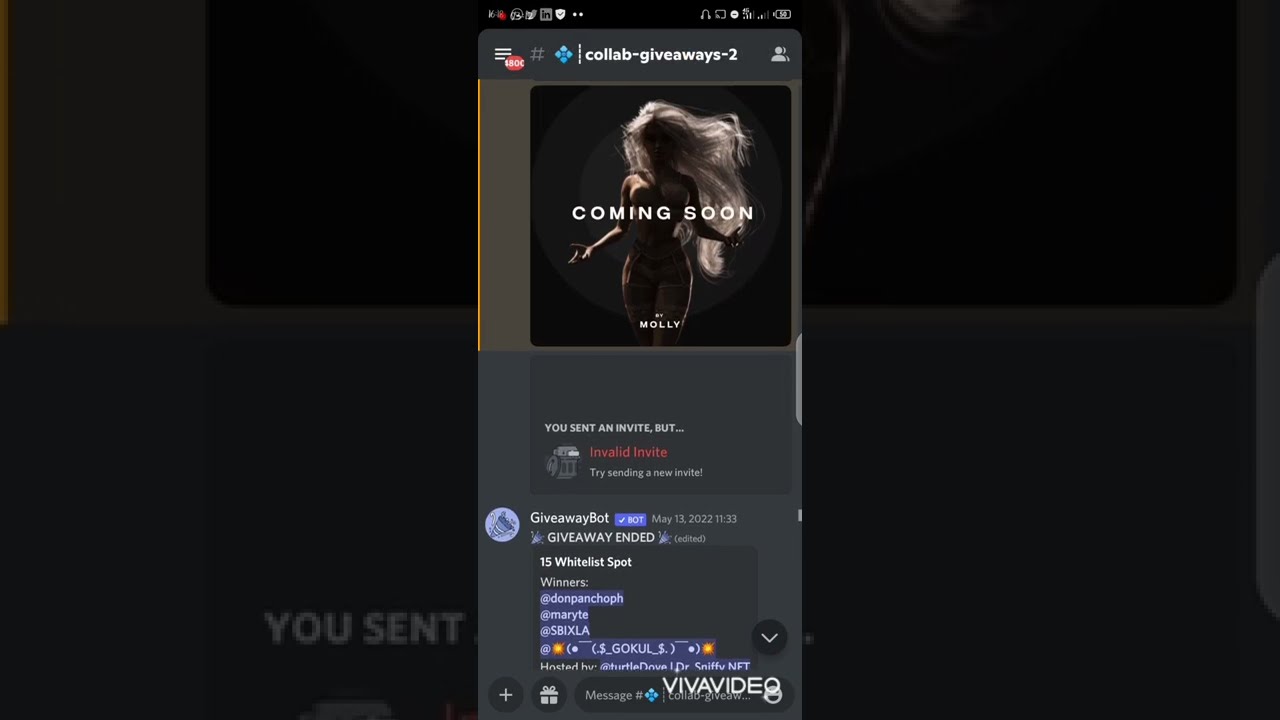 BOT Activation for Collab Giveaway on Discord. #NFT #Web3 #Discord