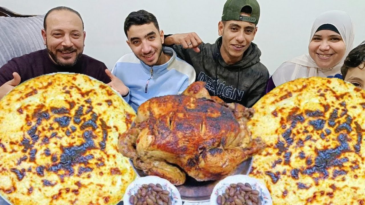 تحدي أكل حظك برقم طبقك على سفرة مكرونه بالبشاميل وبانيه الدجاج وفراخ مشويه😋هستره ضحك 😂