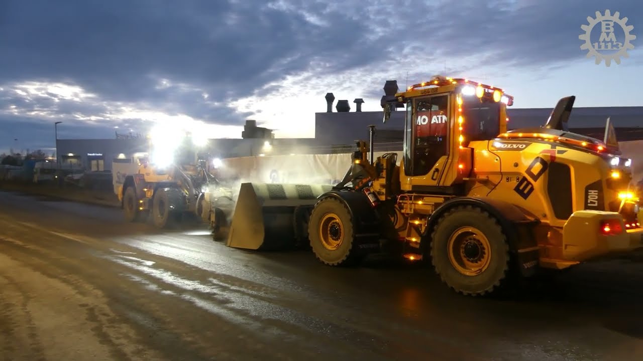 2x Volvo L70H and one L60H in Spring time Sweeping / V&aring;rsopning 2023