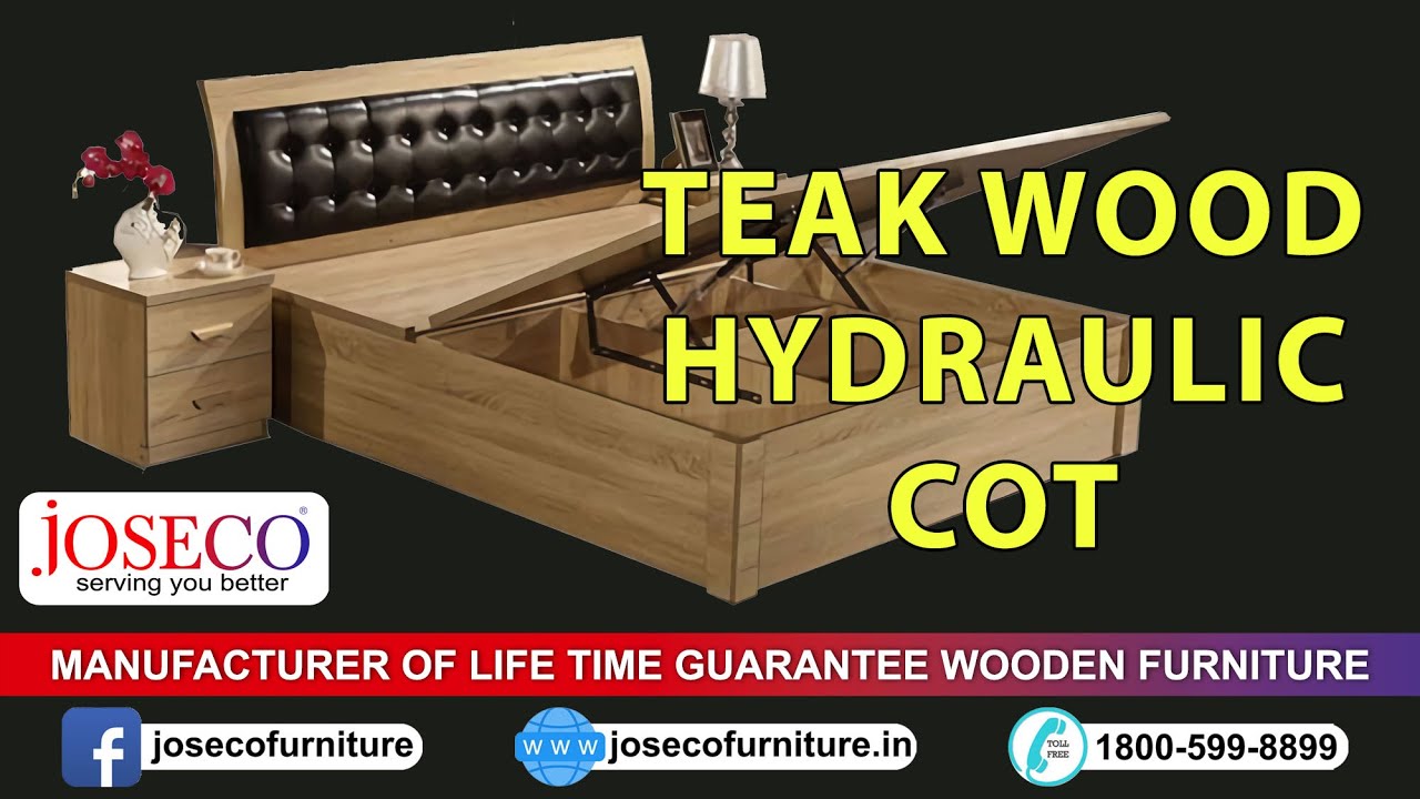 Customized Teak wood Hydraulic COT | JOSECO Furniture | Mrthandam | Nagercoil | Thiruvananthapuram
