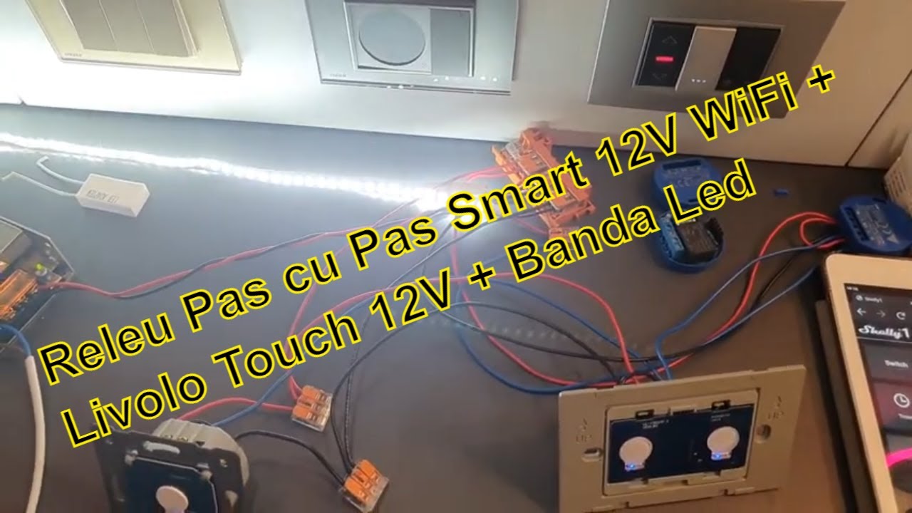 #Releu Pas cu Pas #Teleruptor Shelly #Smart 12V WiFi + Livolo Touch Dry 12V/24V + Banda Led
