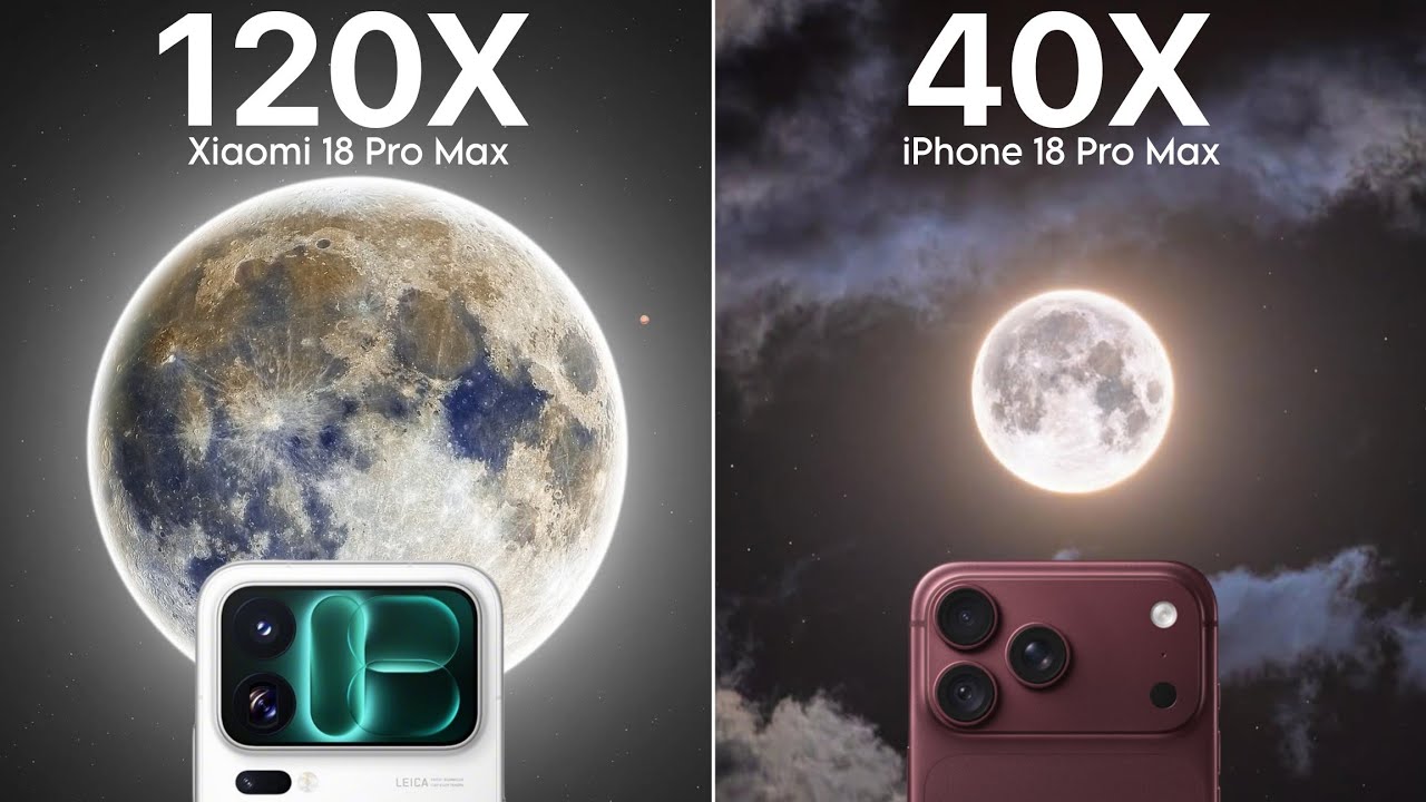Сравнение Xiaomi 18 Pro Max против iPhone 18 Pro Max: тест зума в прямом эфире