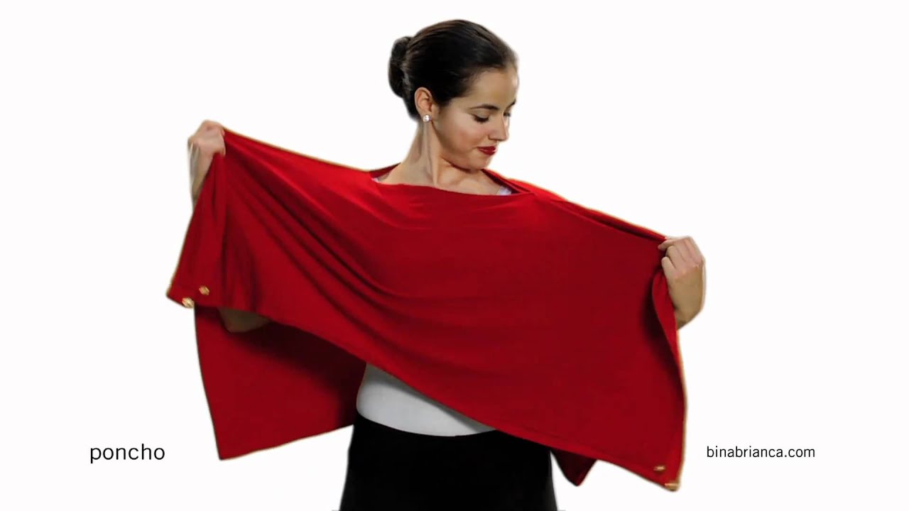Red Poncho Scarves - How to Make The Bina a Poncho