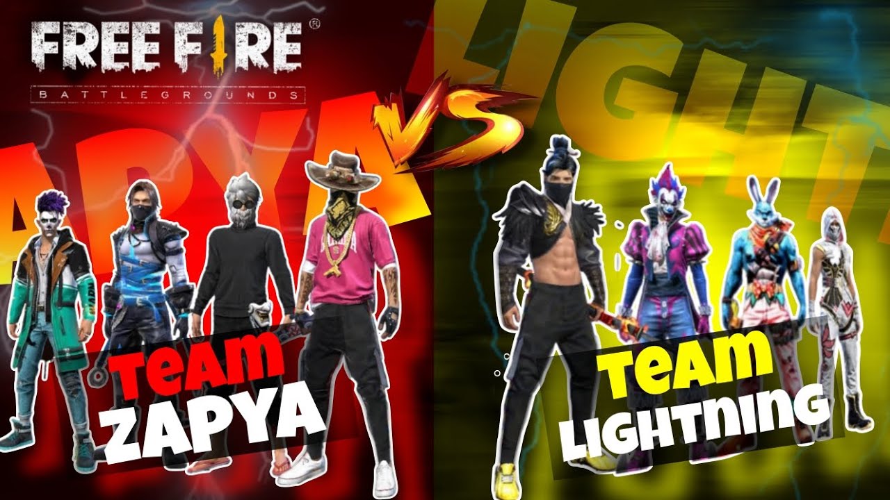 Team Zapya 🆚 Team Lightning | 1-1 Big Battle | Free Fire Custom Room Showdown 🔥