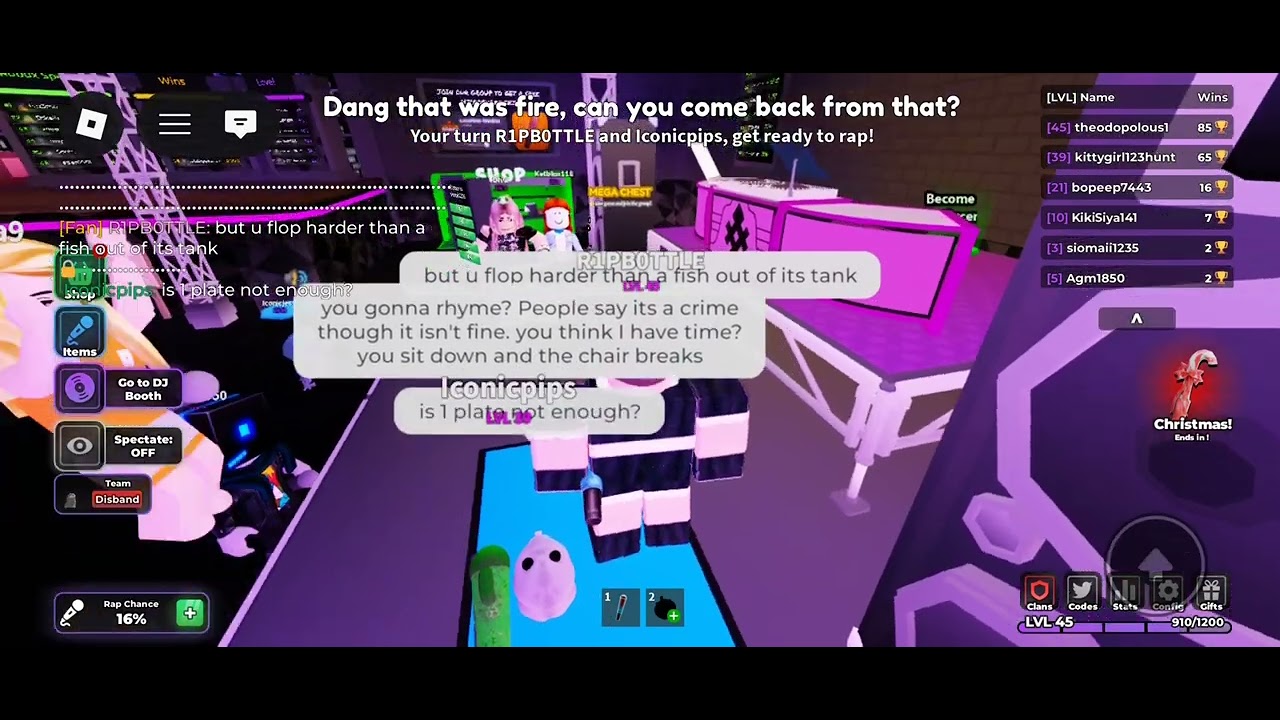 Playing rap battles with my best friend