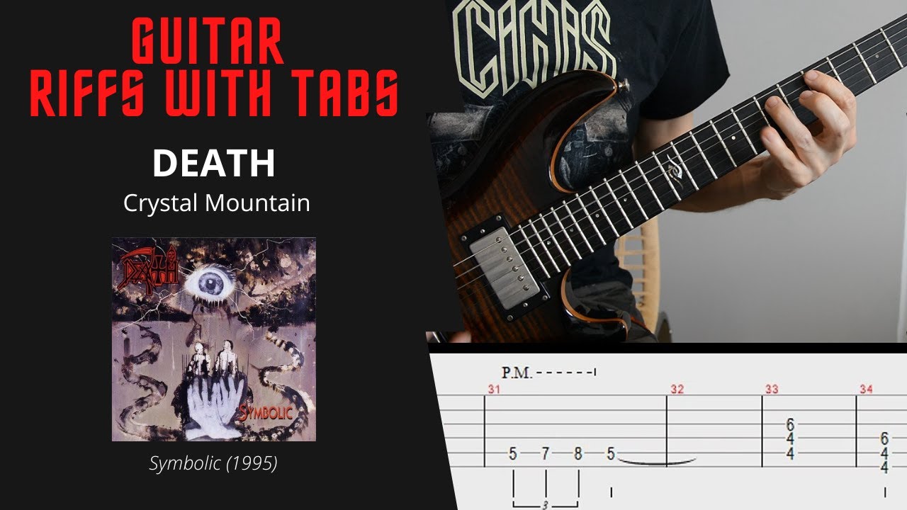 Death - Crystal Mountain - Guitar riffs with tabs / cover / lesson