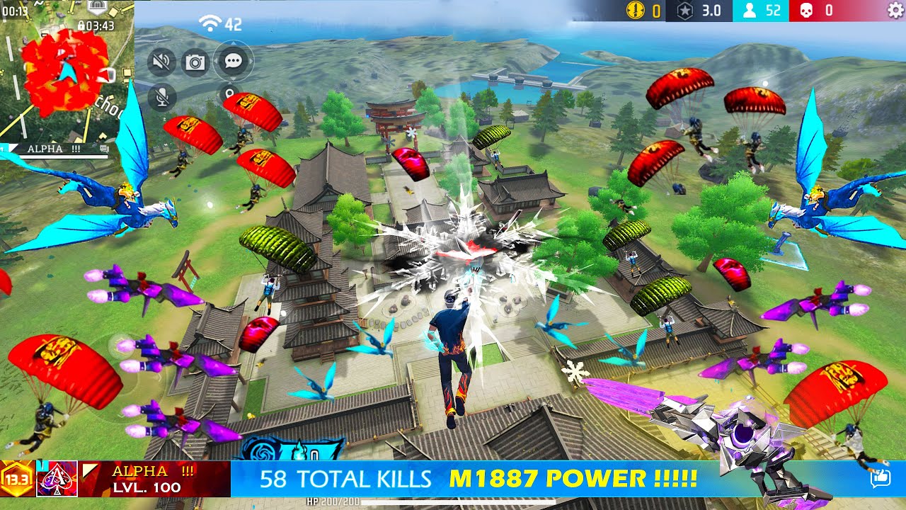 58 Total Kills💪 99% Headshot Rate🎯WINCHESTER+M1887🔥|Solo Vs Squad🪂Full Gameplay| Intel i7 💻 FreeFire