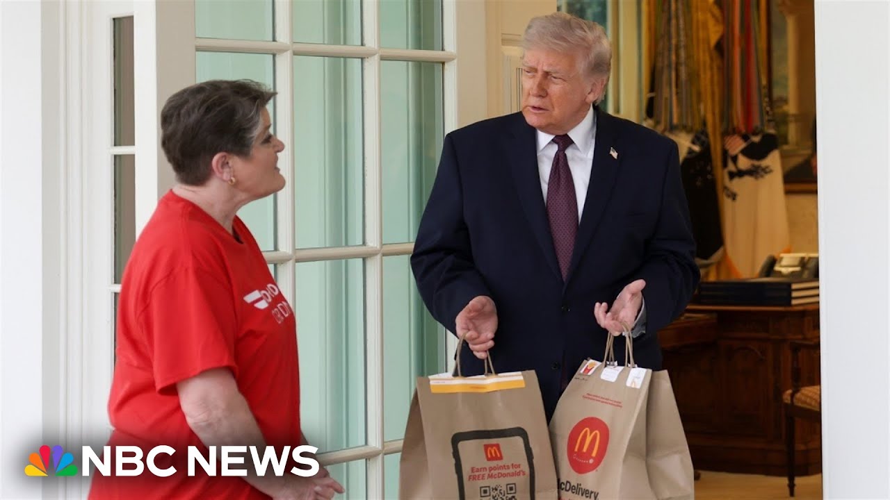 Trump talks about Iran and Pope Leo after White House DoorDash delivery