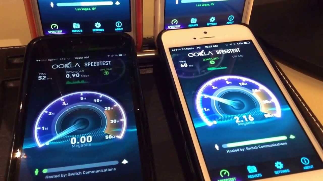 AT&T vs Sprint vs T-Mobile vs Verizon iPhone Speedtest in Las Vegas
