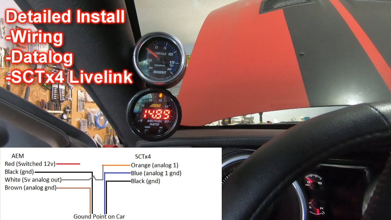 AEM X Series Wideband Install | Analog wiring for SCT x4 | Livelink Gen II | 2007 GT500 | 30-0300