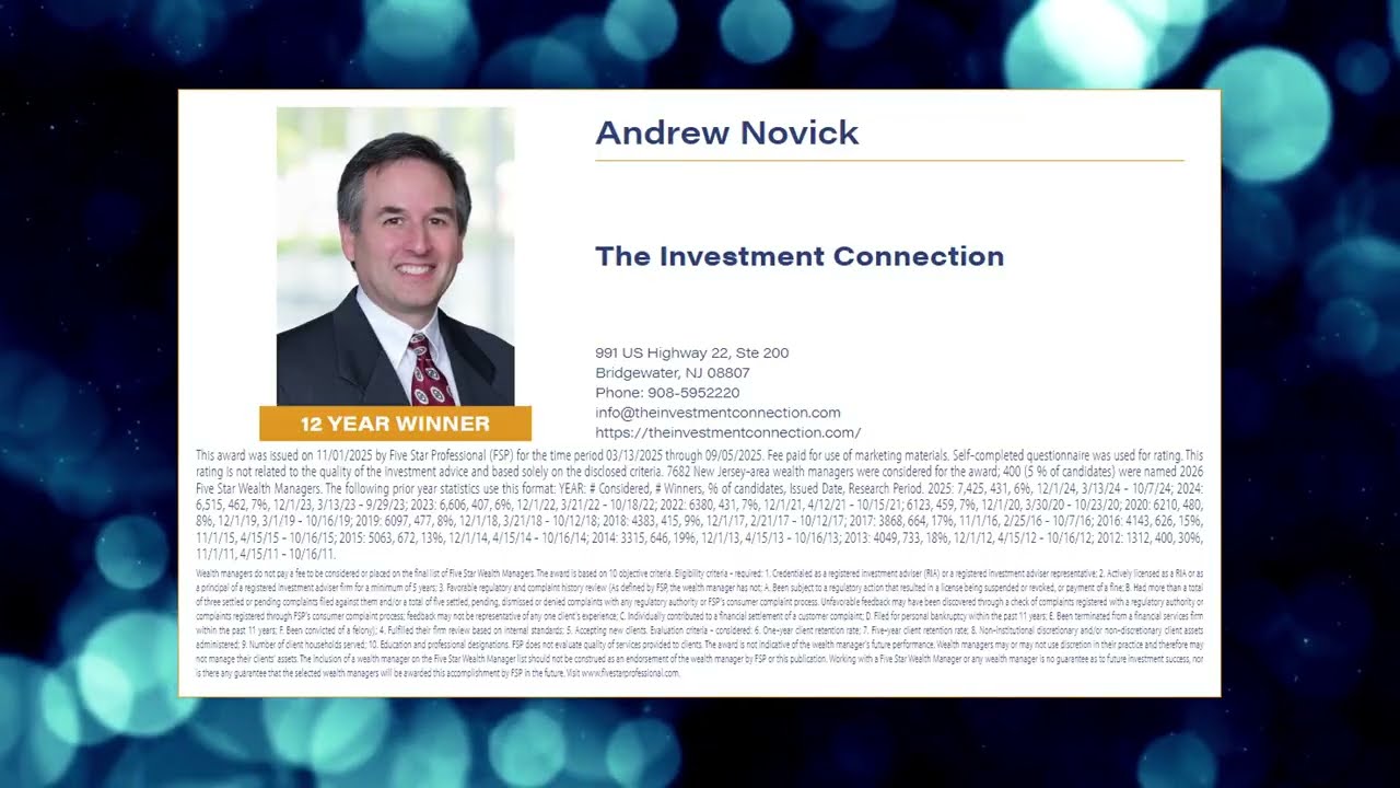 Andrew Novick Five Star Award 2026 Announcement