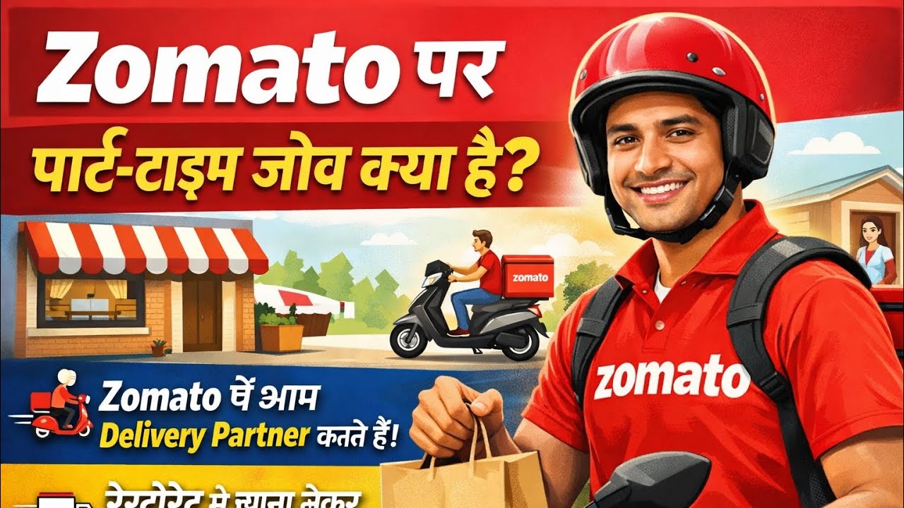 👇🔹 1️⃣ Zomato पर पार्ट-टाइम जॉब क्या है?Zomato में आप Delivery Partne#PartTimeJob#OnlineEarning