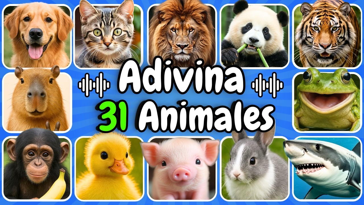 Adivina 31 ANIMALES Por El SONIDO😱❤️20 MINUTOS De ANIMALES❤️León🦁Tigre🐯Capibaras😍Gatitos❤️Perritos🐶
