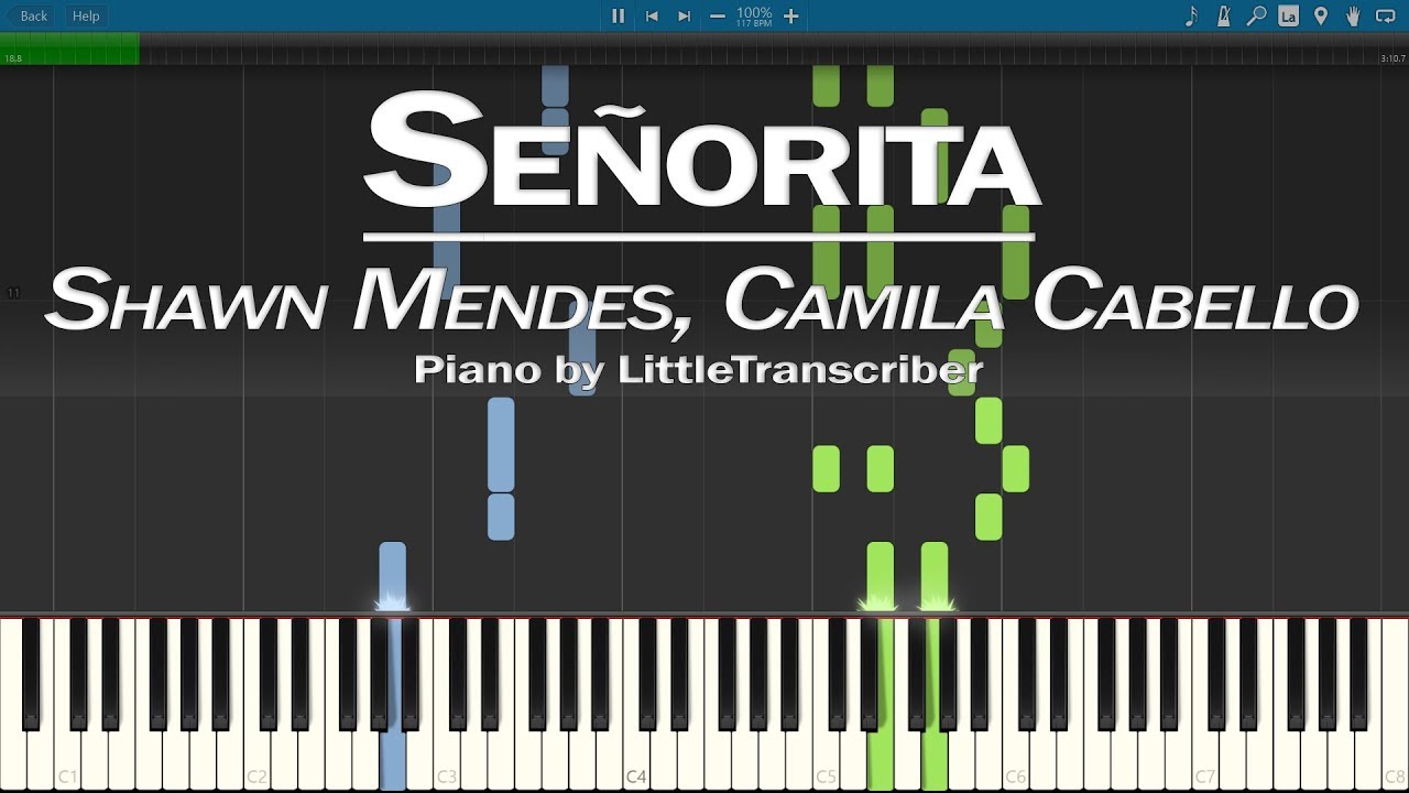 Shawn Mendes, Camila Cabello - Señorita (Piano Cover) Synthesia Tutorial by LittleTranscriber