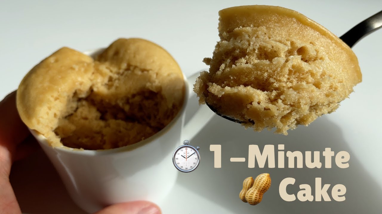 1-Minute Plant-Based Peanut Butter MUG CAKE 🧁 easy recipe + vegan high protein 💪