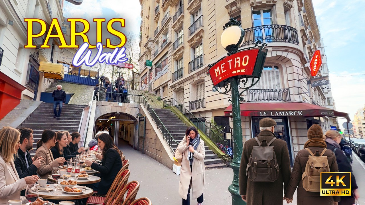 Montmartre in the Sun 🇫🇷🌞 | The Most Magical Neighborhood in Paris (4k)