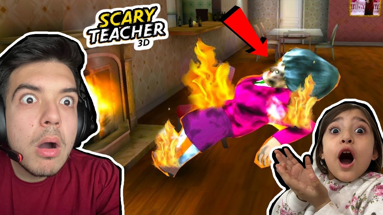 DELİ ÖĞRETMENİ YAKTIK!!! 😱 - Scary Teacher 3D@ElifAselUmut