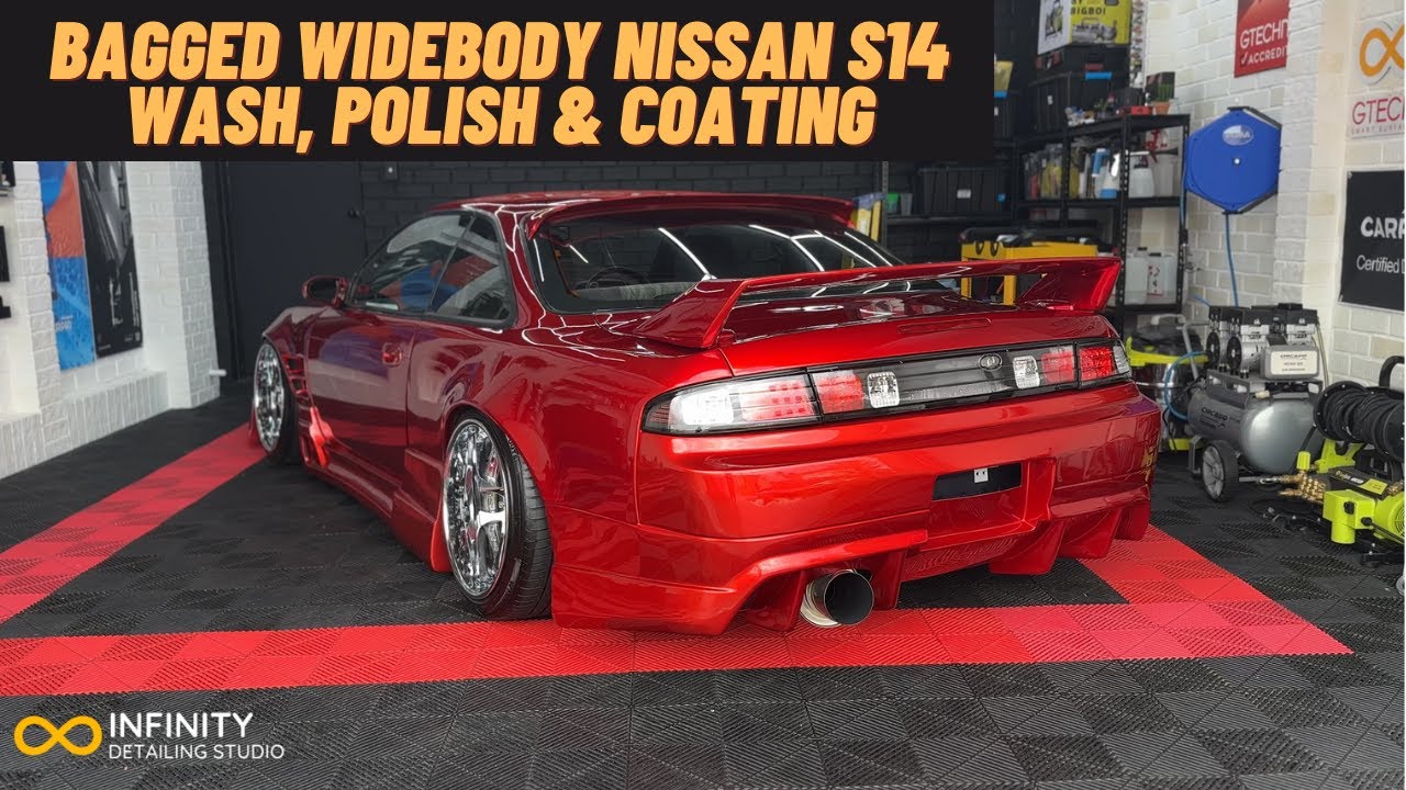 Bagged Widebody Nissan S14 - Wash, Polish & Ceramic Coating