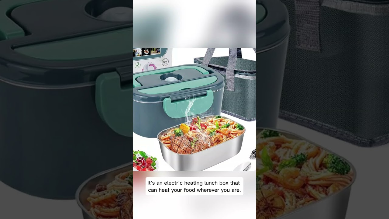 Warm food on the go! 🤩 Portable electric lunch box. Shop now link below! #hotlunch #youtubeshorts