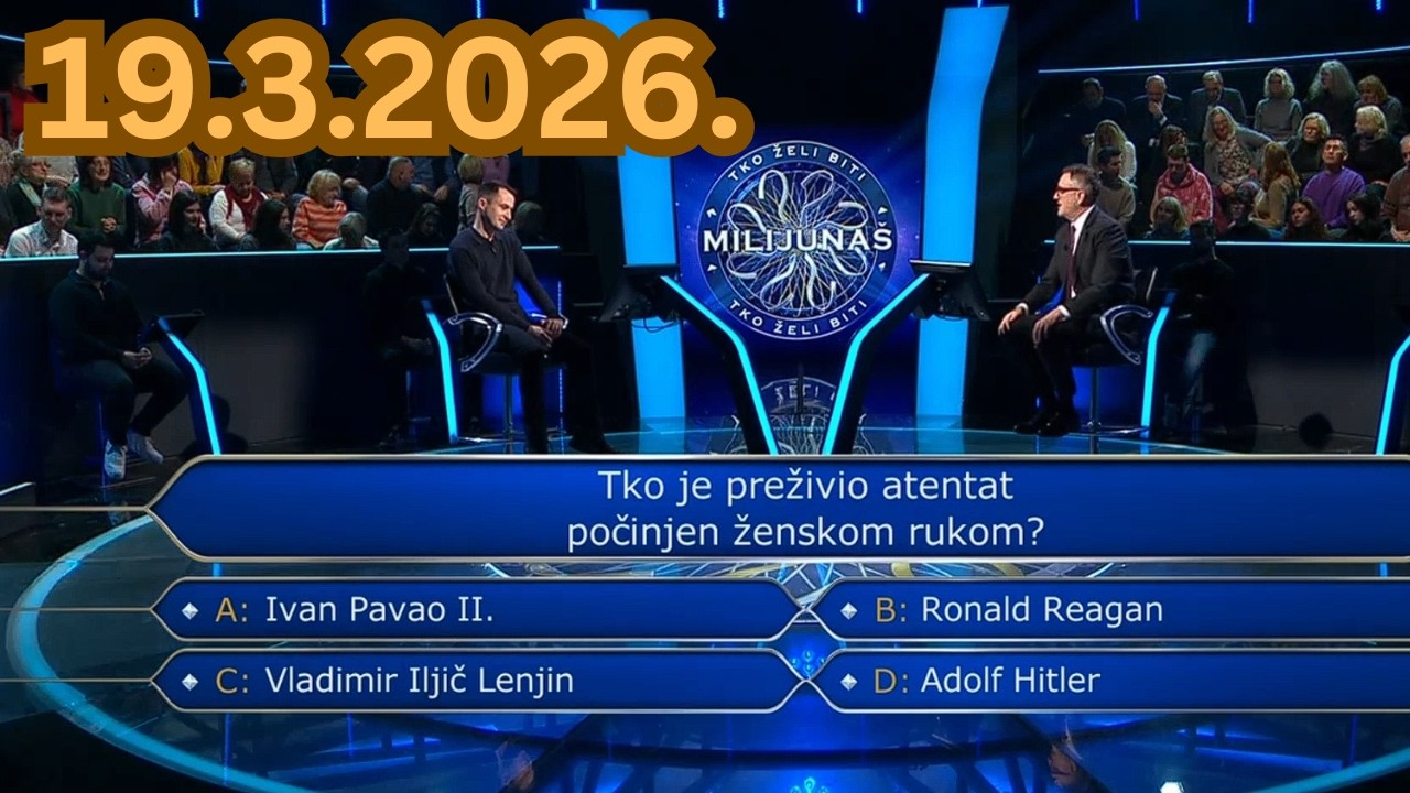 Tko želi biti milijunaš - 19.3.2026.