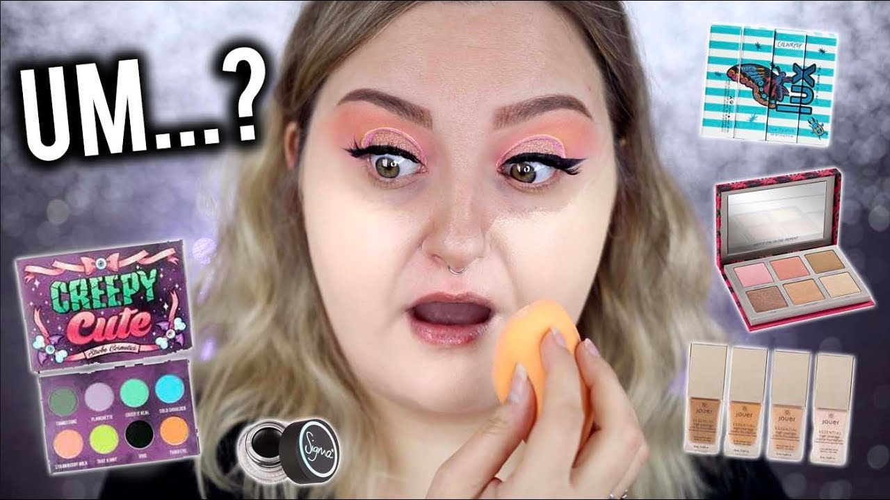 UM...? | FULL FACE FIRST IMPRESSIONS TESTING NEW MAKEUP | STROBE CREEPY CUTE, JOUER FOUNDATION ETC..