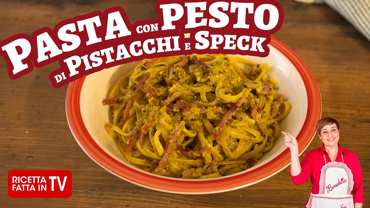 PASTA CON PESTO DI PISTACCHI E SPECK di Benedetta Rossi - Ricetta TV Fatto in Casa per Voi