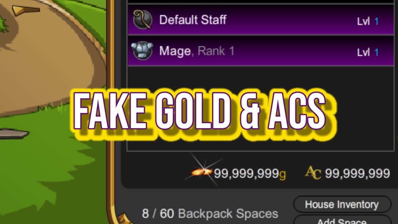 How to change Gold & AdventureCoins AQW