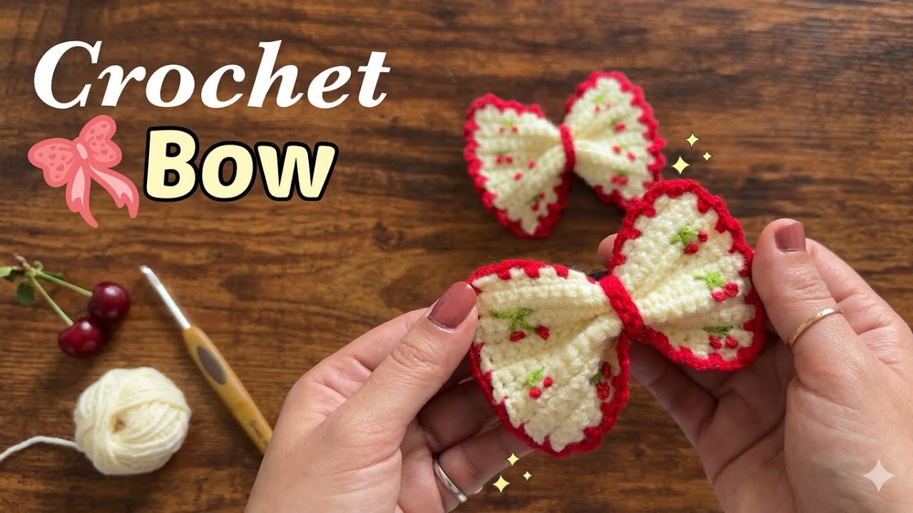 How to Crochet Bow hair tie #crochet 