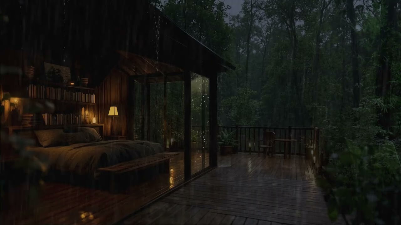 Soothing Night Rain for Sleep, Focus and Relaxation with Soft Natural Rain Ambience Sounds