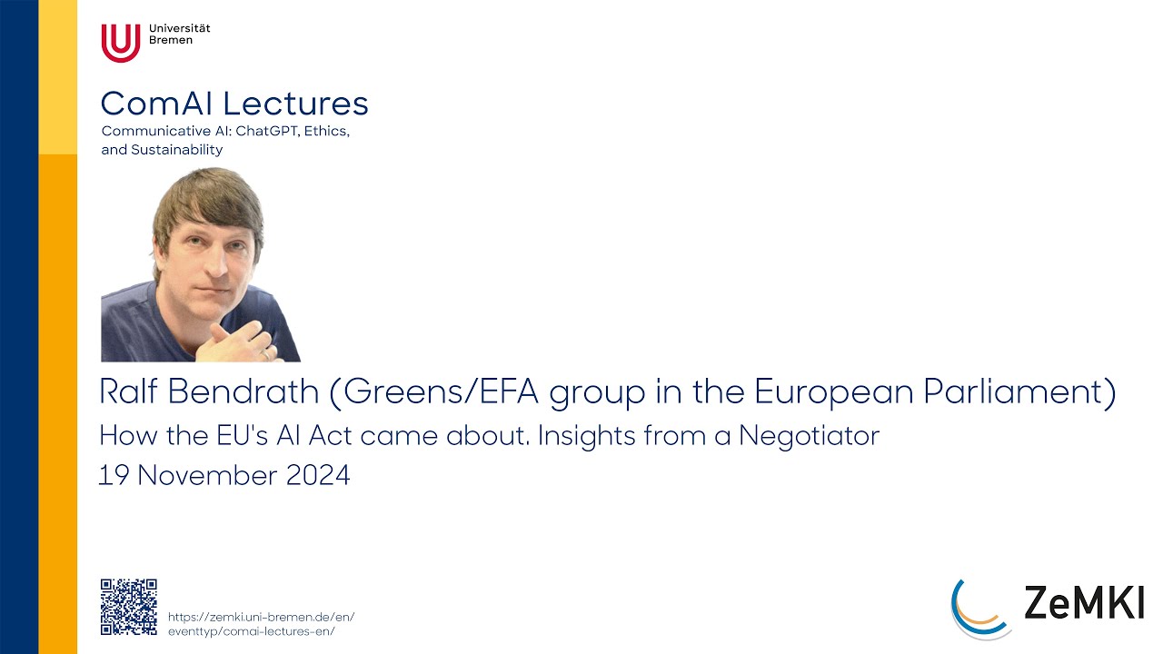 ComAI Lecture with Ralf Bendrath (Greens/EFA group in the EP): 